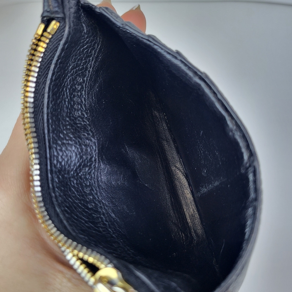 Balenciaga Logo Textured Leather Cash/Credit Card Zip Mini Wallet - Picture 7 of 7